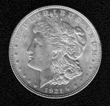 1921 Silver Brilliant Uncirculated Morgan Dollar - Actual Coin Pictured