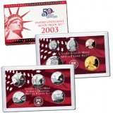 2003 US Mint Silver Proof Set w State Quarters 10 coins V03