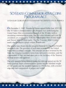Official US Mint 50 State Quarter Album Holds 100 Coins