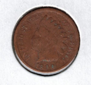 1890 Indian Head Penny - Actual Coin Pictured