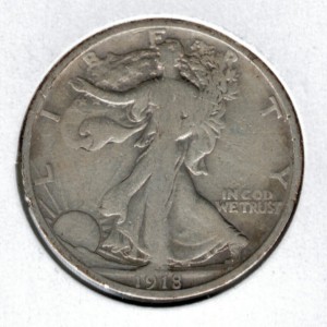 1918 Walking Liberty Half Dollar - Actual Coin Pictured