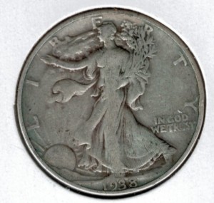 1938 Walking Liberty Half Dollar - Actual Coin Pictured