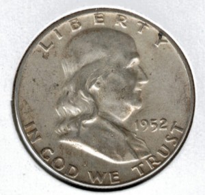 1952 Silver Franklin Half Dollar - Actual Coin Pictured