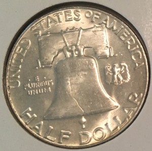 1956 Silver Brilliant Uncirculated Franklin Half Dollar - Actual Coin Pictured