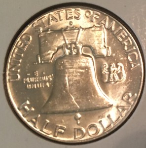 1963-D Silver Brilliant Uncirculated Franklin Half Dollar - Actual Coin Pictured