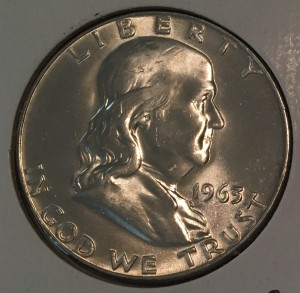 1963 Silver Brilliant Proof Franklin Half Dollar - Actual Coin Pictured